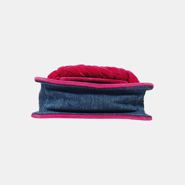 Denim Top Handle Bag Blue