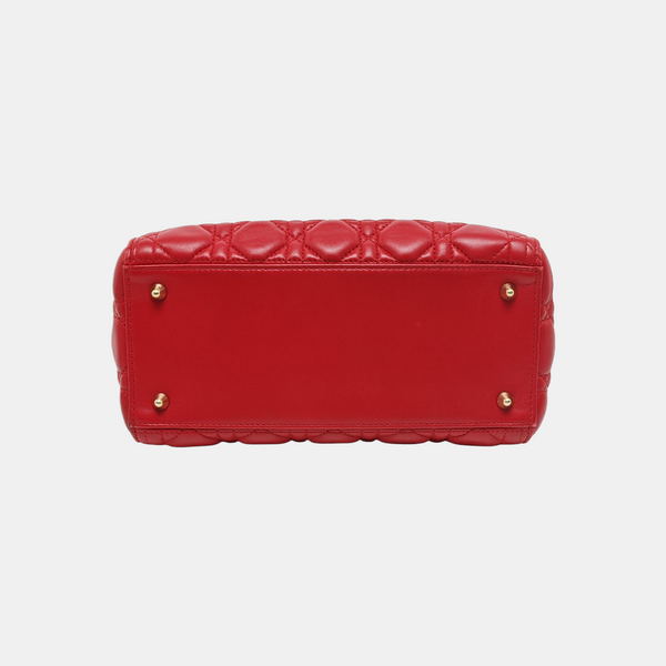 Lady Dior Medium Cannage Lambskin Red