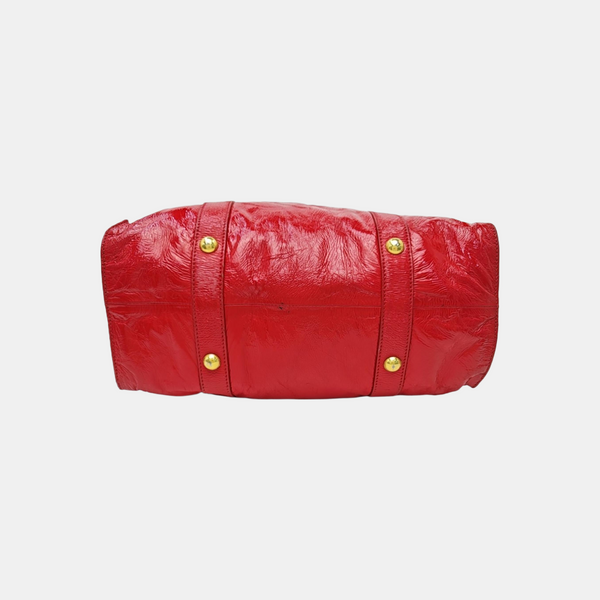 Calfskin Top Handle Bag Red