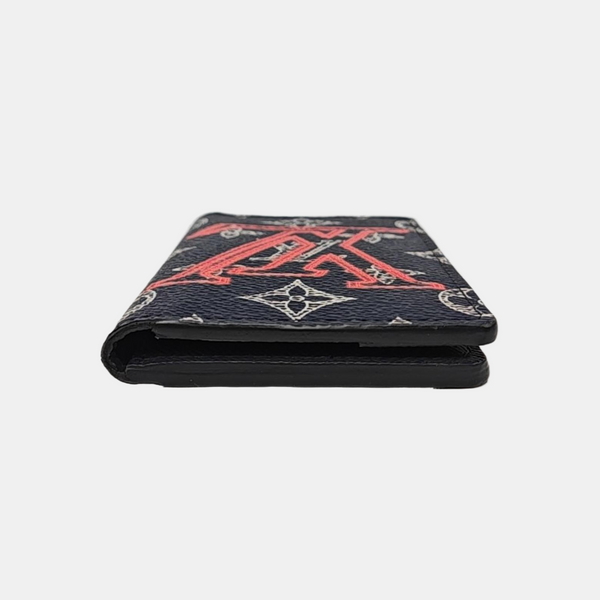 Monogram Coated Canvas Card Holder Blue