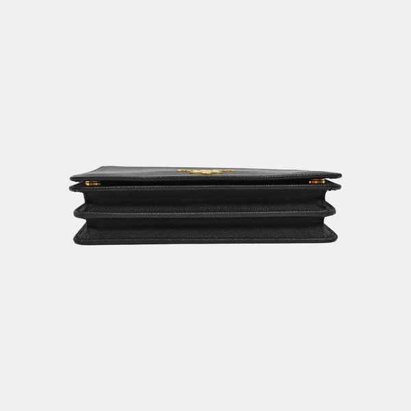 Saffiano Calfskin Shoulder Bag Black