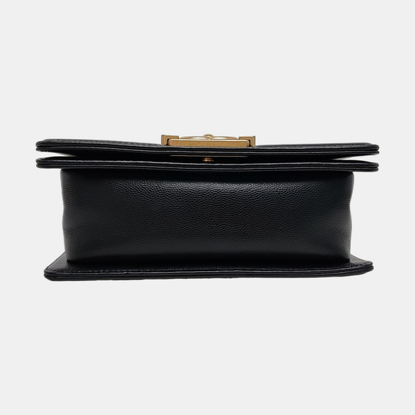 BOY CHANEL Small Quilted Grained Calfskin Black