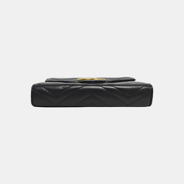 GG Marmont Mini Chevron Calfskin Black