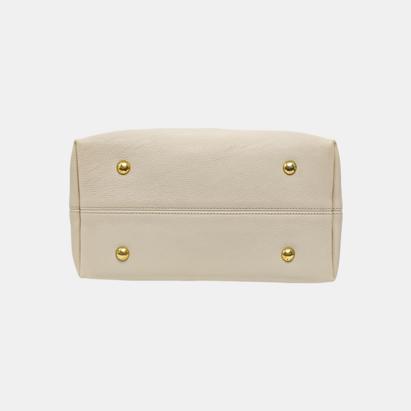 LOW KEY HOBO MM Monogram Calfskin Beige