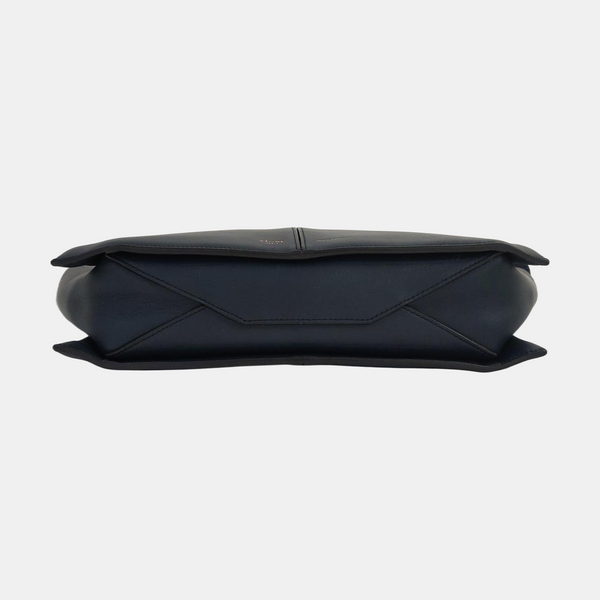 Authenticated pre-owned TRI FOLD Calfskin Blue - Shoulder Bag at Looply