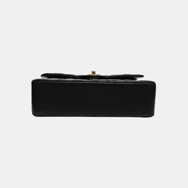 CLASSIC FLAP Small Quilted Grained Calfskin Black