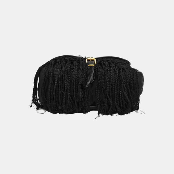 Quilted Nylon Shoulder Bag Black