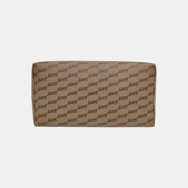 Coated Canvas Tote Bag Brown
