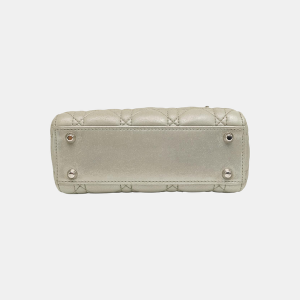 Lady Dior Mini Cannage Lambskin Gray