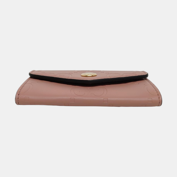 Monogram Calfskin Card Holder Pink