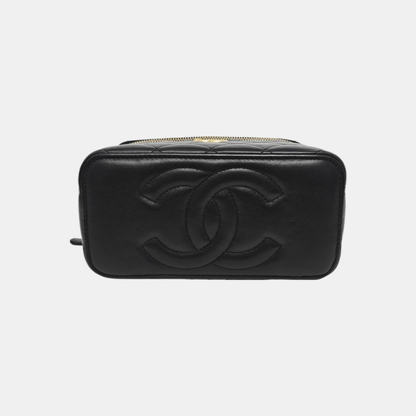VANITY CASE Small Quilted Lambskin Black