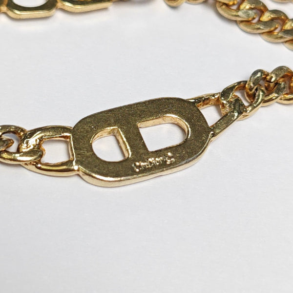 CD Navy Metal Gold Necklace