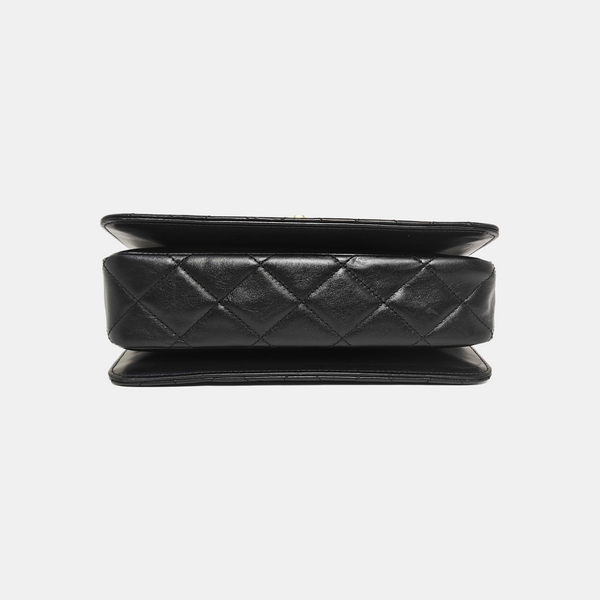 Quilted Calfskin Shoulder Bag Small Black