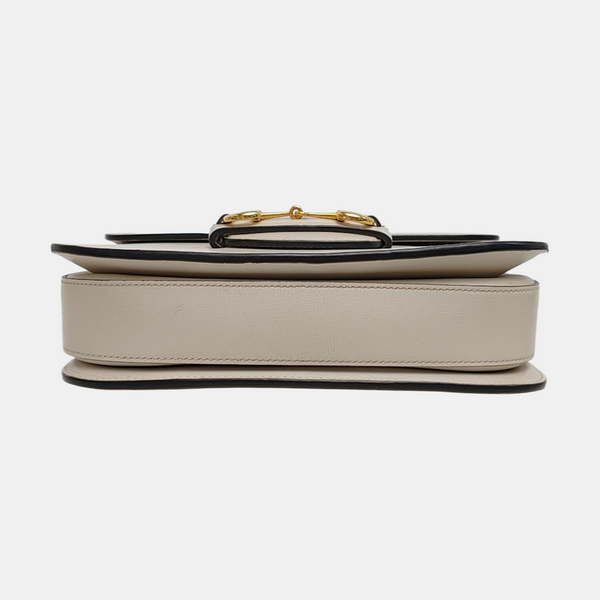 Authenticated pre-owned Horsebit 1955 Small Calfskin White - Shoulder Bag at Looply