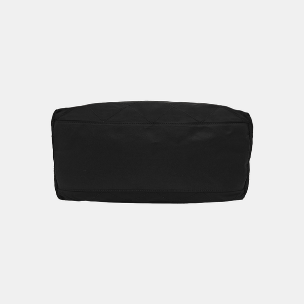 Chain Tote Quilted Nylon Black