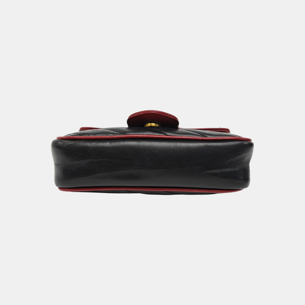 GG Marmont Super Mini Quilted Calfskin Black