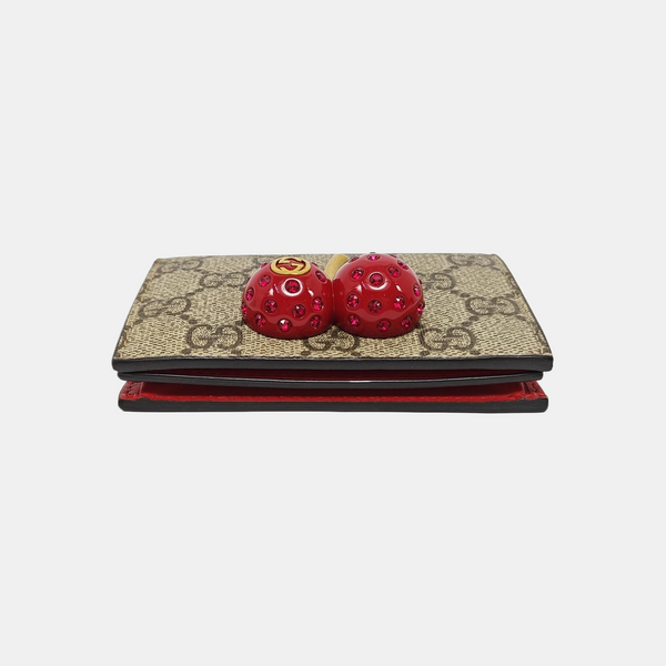 GG Supreme Monogram Coated Canvas Gray Wallet