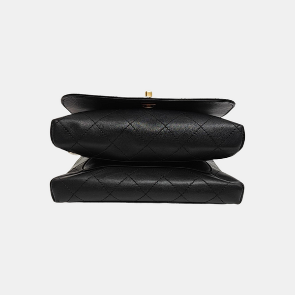 Quilted Calfskin Shoulder Bag Black