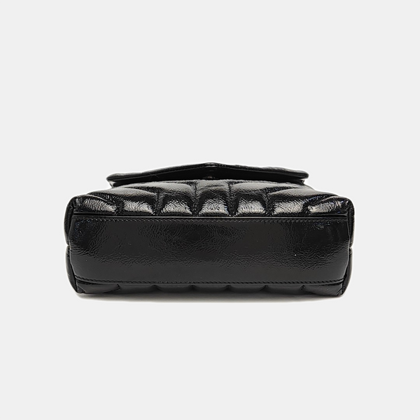 LOULOU Extra Small Chevron Calfskin Black