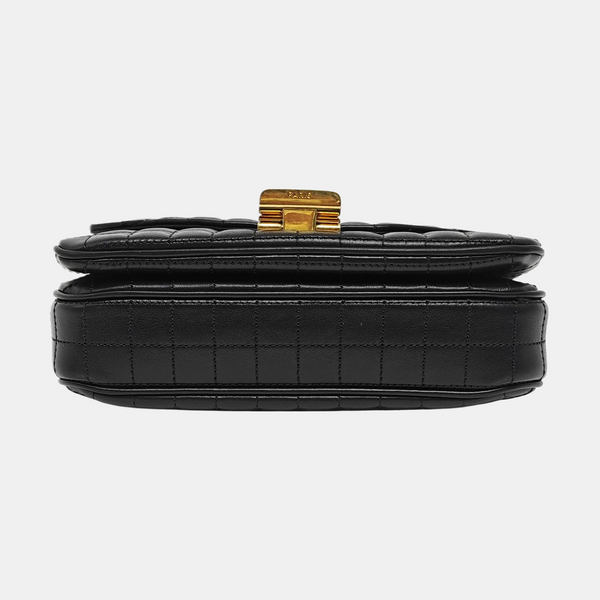 C Small Quilted Calfskin Black