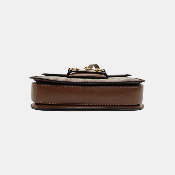Horsebit 1955 Medium Monogram Coated Canvas Beige