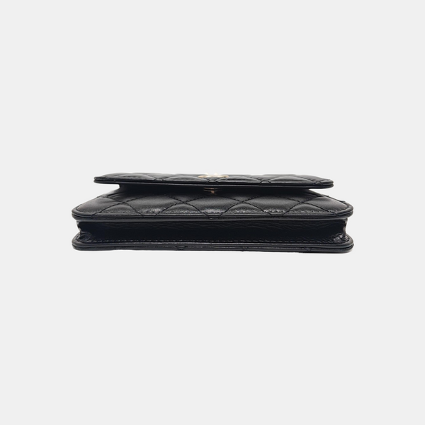 Quilted Calfskin Shoulder Bag Black