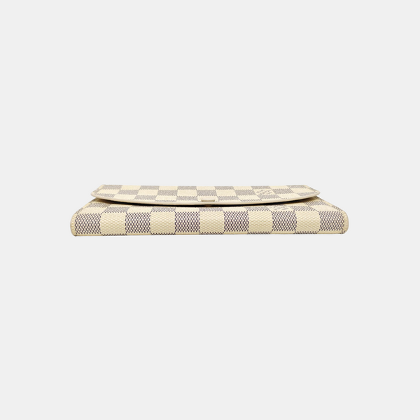 SARAH Damier Azur Coated Canvas White Wallet