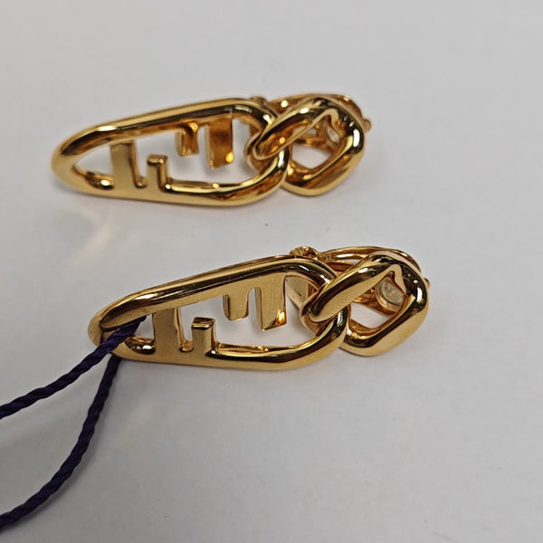 FF Metal Gold Clip On Earrings