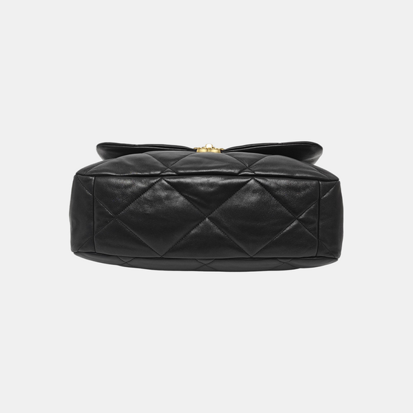 CHANEL 19 Maxi Quilted Calfskin Black