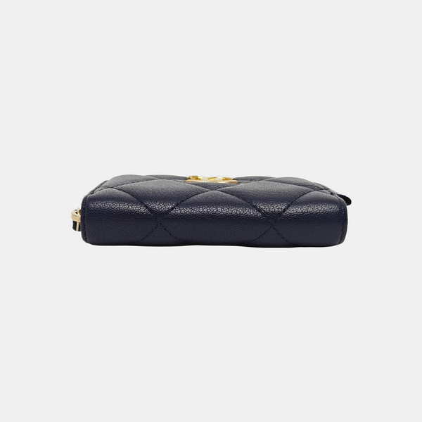 Quilted Lambskin Wallet Blue