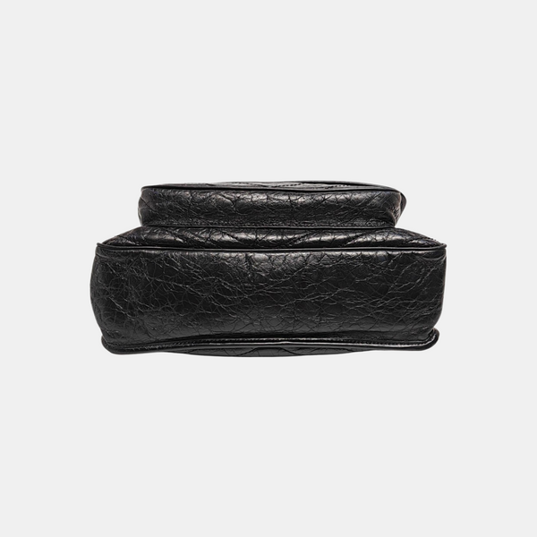 NIKI Large Chevron Calfskin Black