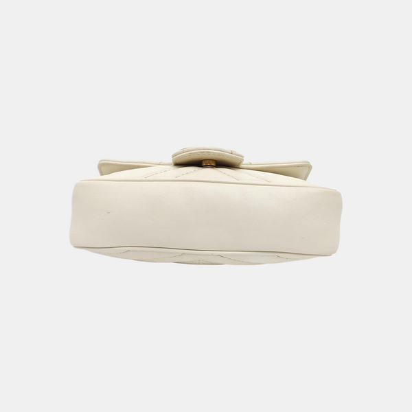 GG Marmont Mini Quilted Calfskin White