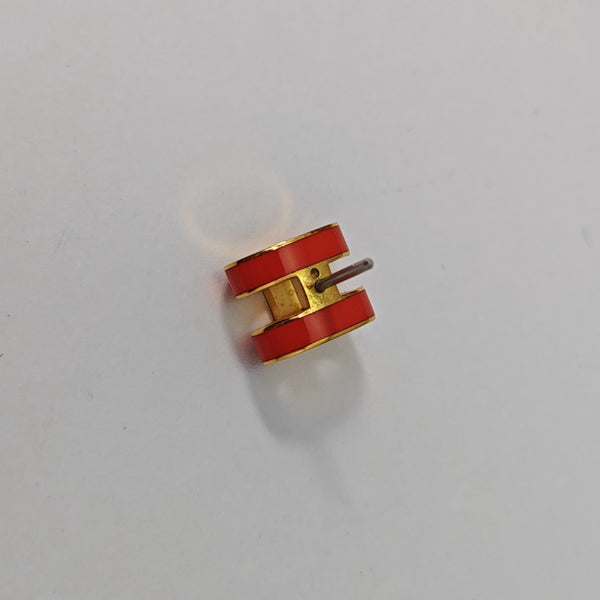 Pop H Metal Orange Stud Earrings