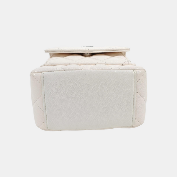 DUMA Mini Quilted Grained Calfskin White