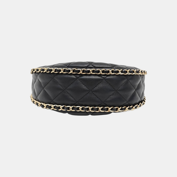 Quilted Lambskin Shoulder Bag Black