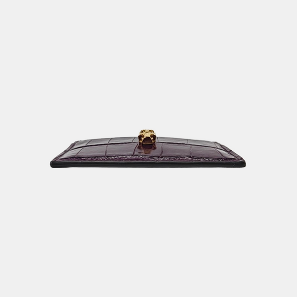Leather Card Holder Purple