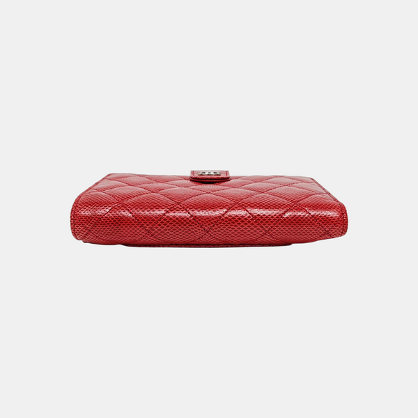 Quilted Python Wallet Red