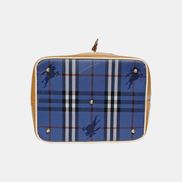 Coated Canvas Shoulder Bag Blue