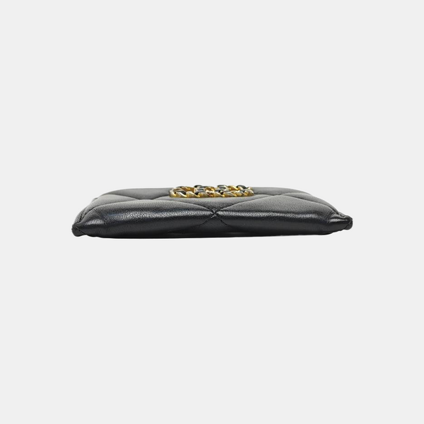 CHANEL 19 Small Quilted Lambskin Black Card Holder