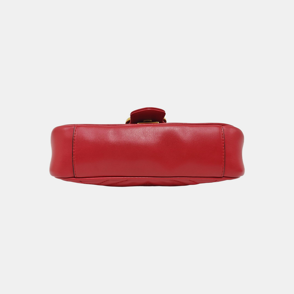 GG Marmont Small Quilted Calfskin Red