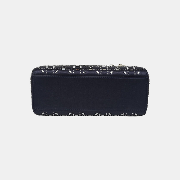 Lady Dior Mini Satén de Seda Azul