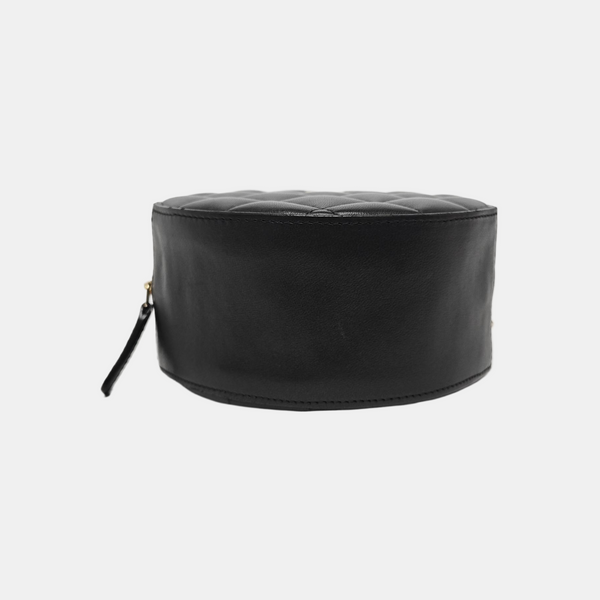 ROUND Quilted Lambskin Black
