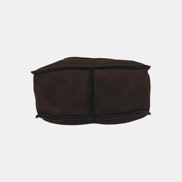 Fabric Top Handle Bag Brown