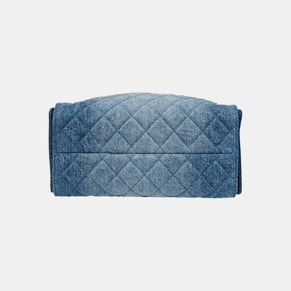 CHANEL 25 Small Quilted Suede Blue