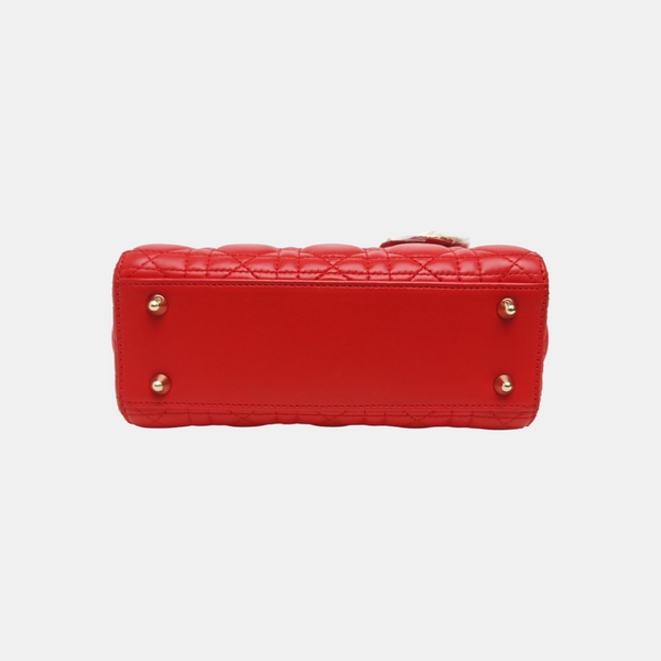 Lady Dior Small Cannage Lambskin Red