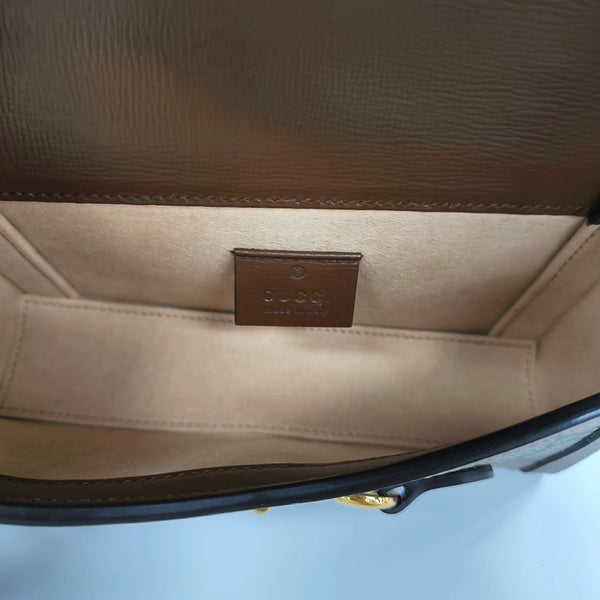 Horsebit 1955 Mini Monogram Coated Canvas Beige