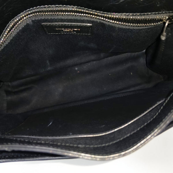 NIKI Medium Chevron Calfskin Black