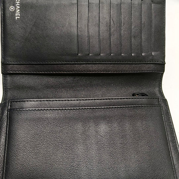 Grained Calfskin Wallet Black