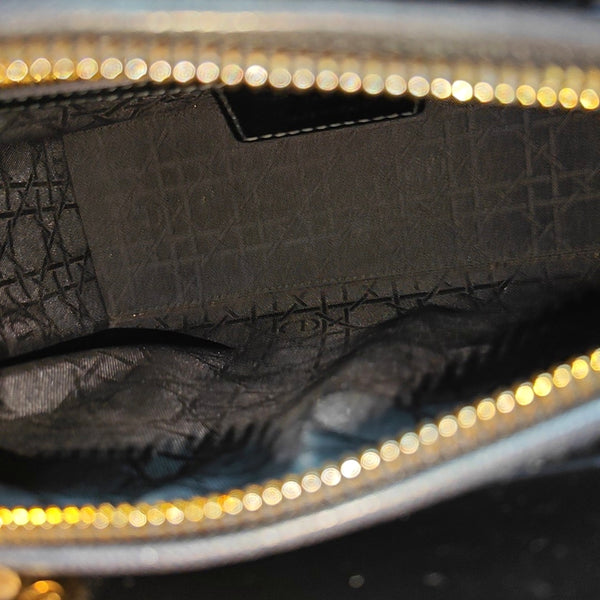 Authenticated pre-owned Lady Dior Medium Quilted Patent Leather Black - Tote Bag at Looply