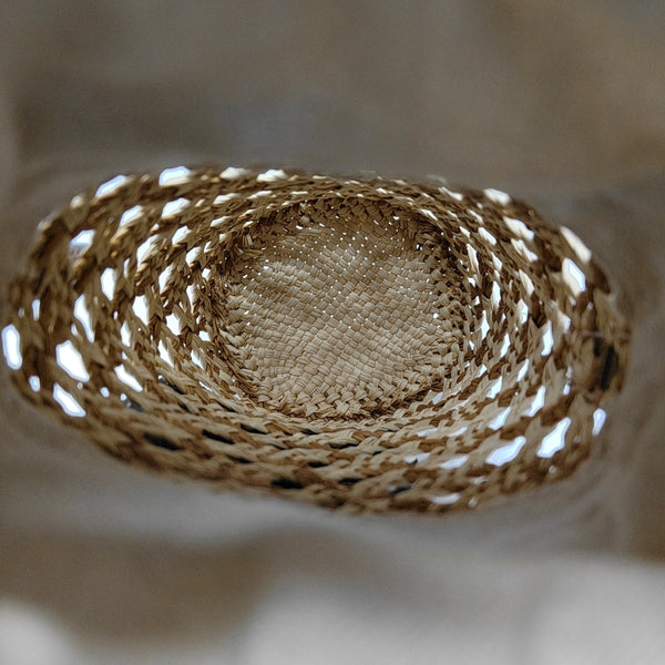 Straw Bucket Bag Brown